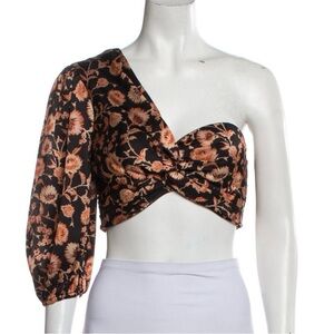 Significant Other
Floral Print One-Shoulder Crop Top